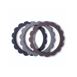 Flower bracelet Steel / Dark Grey / Stone | Mushie