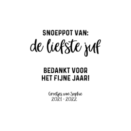 Snoeppot voor de juf of meester