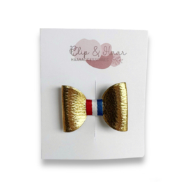 Olivia - goud met rood wit blauw bandje | alligator clip