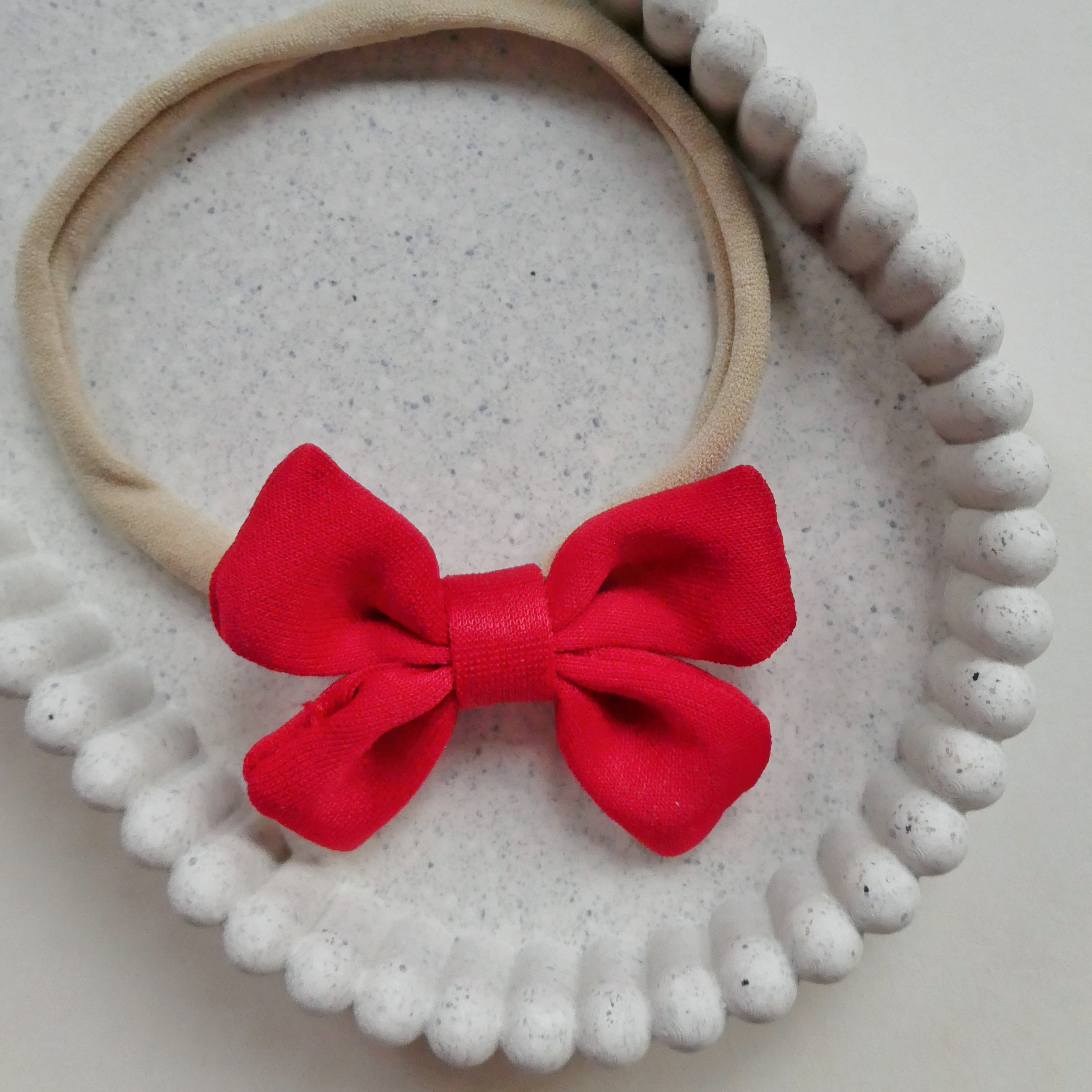 Haarband met strik - rood