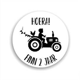 Feeststicker - boerderij | jongen