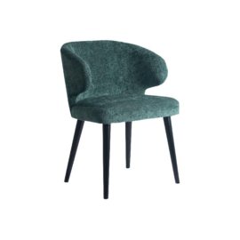 Fiori Petrol dining chair black wooden legs