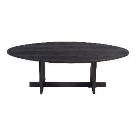 Ohara Black veneer coffeetable oval metal frame