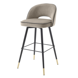 Bar Stool Cliff Savona greige velvet set of 2