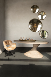 Nemo Grey mango wooden dining table oval