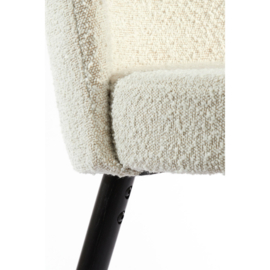 Eetkamerstoel Eckley bouclé crème /zwart