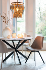 Eettafel Marc marmer wit / zwart smeedijzer