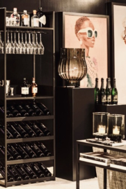 Cabinet Wine Skyscraper smoke Glass iron black