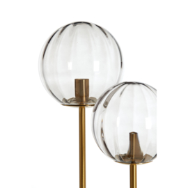 Vloerlamp 3L E14 38x20x162 cm MAGDALA glas licht grijs+goud