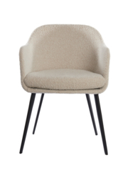 Eetkamerstoel Leone bouclé creme