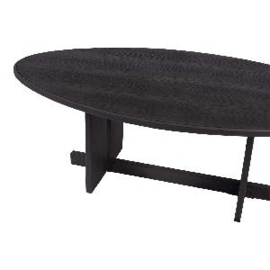 Ohara Black veneer coffeetable oval metal frame
