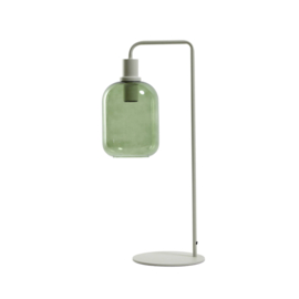 Tafellamp 26cmx20cmx60cm LEKAR licht grijs+groen glas