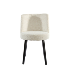 Eetkamerstoel Eckley bouclé crème /zwart