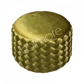Woven round  Green velvet