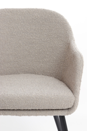 Eetkamerstoel Leone bouclé taupe