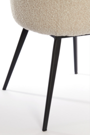 Eetkamerstoel Leone bouclé creme