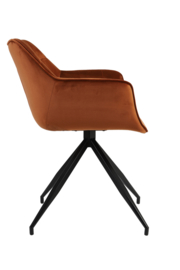 Eetkamerstoel JAIMY velvet terra / zwart