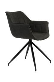 Eetkamerstoel JAIMY velvet antracite  / zwart