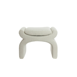 Poef NAFYA bouclé crème 60x46x46cm