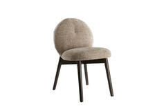 Eetkamerstoel Sinosa beige  / hout donker bruin