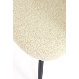 Eetkamerstoel Elyna bouclé licht beige - mat zwart