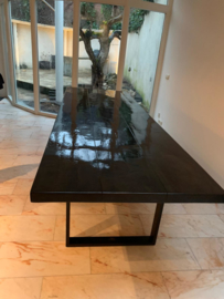 Dining Table Wood Black High Gloss