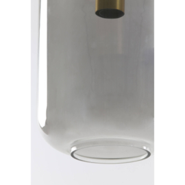 Hanglamp Ø22x52 cm LEKAR antiek brons+smoke glas