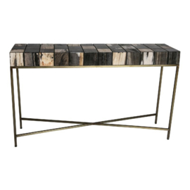 Petrified Laminate gemeleerd sidetable gold frame