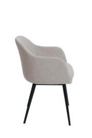 Eetkamerstoel Leone bouclé taupe