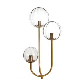 Vloerlamp 3L E14 38x20x162 cm MAGDALA glas licht grijs+goud