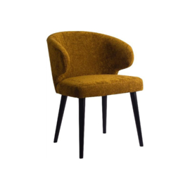 Fiori Yellow dining chair black wooden legs