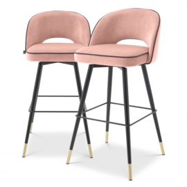 Bar Stool Cliff Savona nude velvet set of 2