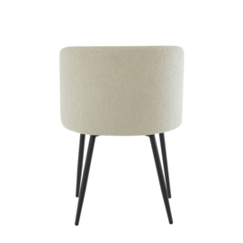 Eetkamerstoel Elyna bouclé licht beige - mat zwart