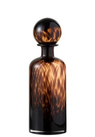 Fles & Stop Spikkel Decoratief Glas Bruin/Zwart medium