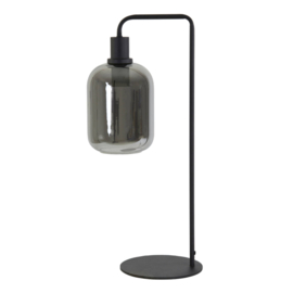 Tafellamp 26cmx20cmx60cm LEKAR zwart+smoke glas