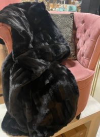 Plaid Luxury Black  faux fur