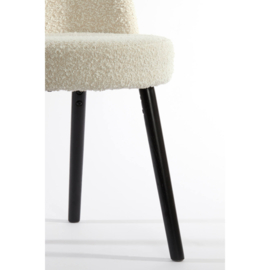 Eetkamerstoel Eckley bouclé crème /zwart