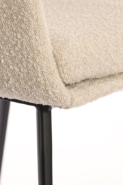 Eetkamerstoel Leone bouclé creme