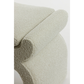 Poef NAFYA bouclé crème 60x46x46cm