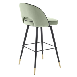 Bar Stool Cliff Savona pistache green velvet set of 2