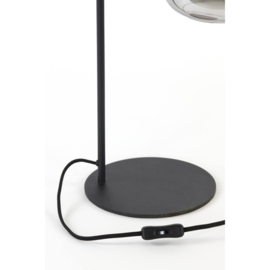 Tafellamp 26cmx20cmx60cm LEKAR zwart+smoke glas