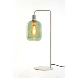Tafellamp 26cmx20cmx60cm LEKAR licht grijs+groen glas