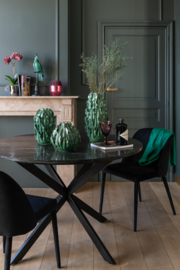 Eettafel Marc marmer zwart / zwart smeedijzer