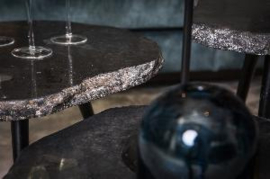 Khine Marble Black sidetable iron frame s/3