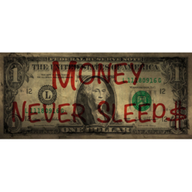 Dollar Money Never Sleeps brown/red 45cm x 100cm