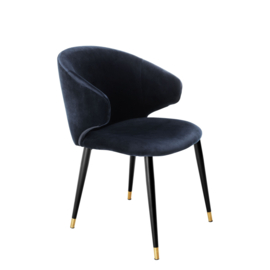 Dining Chair Volante Roche midnight blue velvet