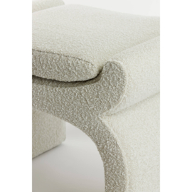 Poef NAFYA bouclé crème 60x46x46cm