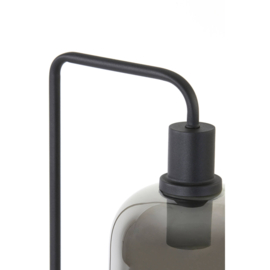 Tafellamp 26cmx20cmx60cm LEKAR zwart+smoke glas