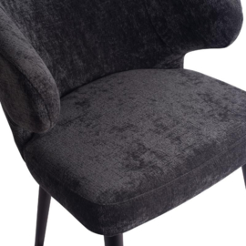 Fiori Anthracite dining chair black wooden legs