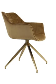 Eetkamerstoel JAIMY velvet karamel / goud